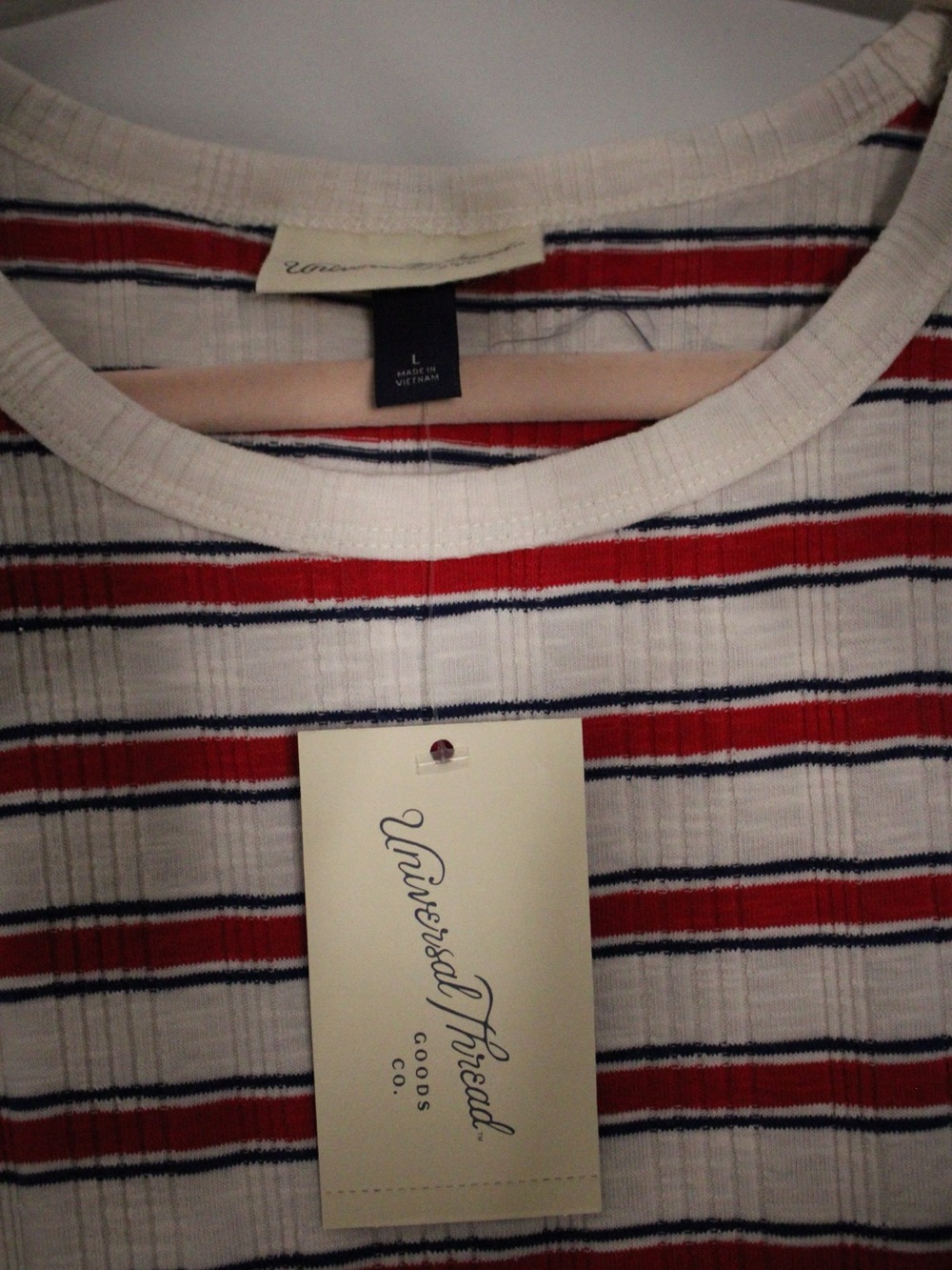 Universal Thread Striped Ribbed Tank - Cream, Red & Black - Picture 2 of 2